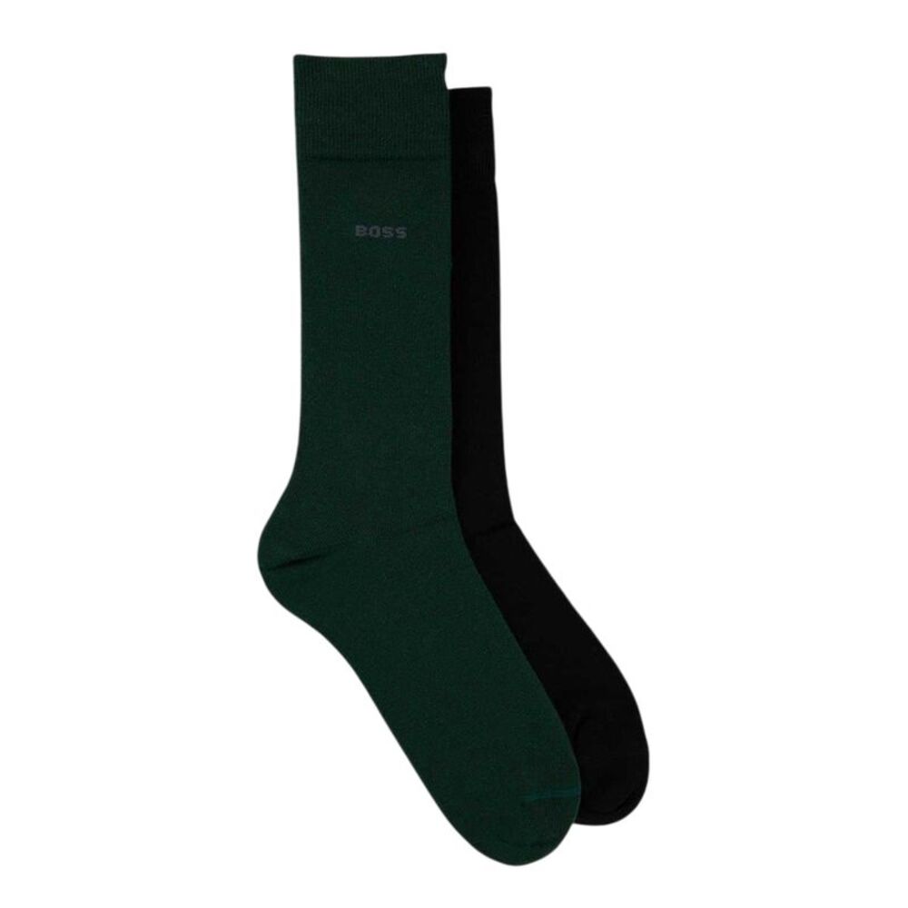 Boss Mens Plain Socks (Pack of 2) / Green